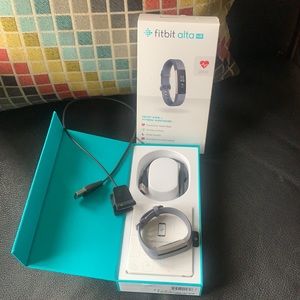Fitbit ALTA small blue/gray band charger like new in box